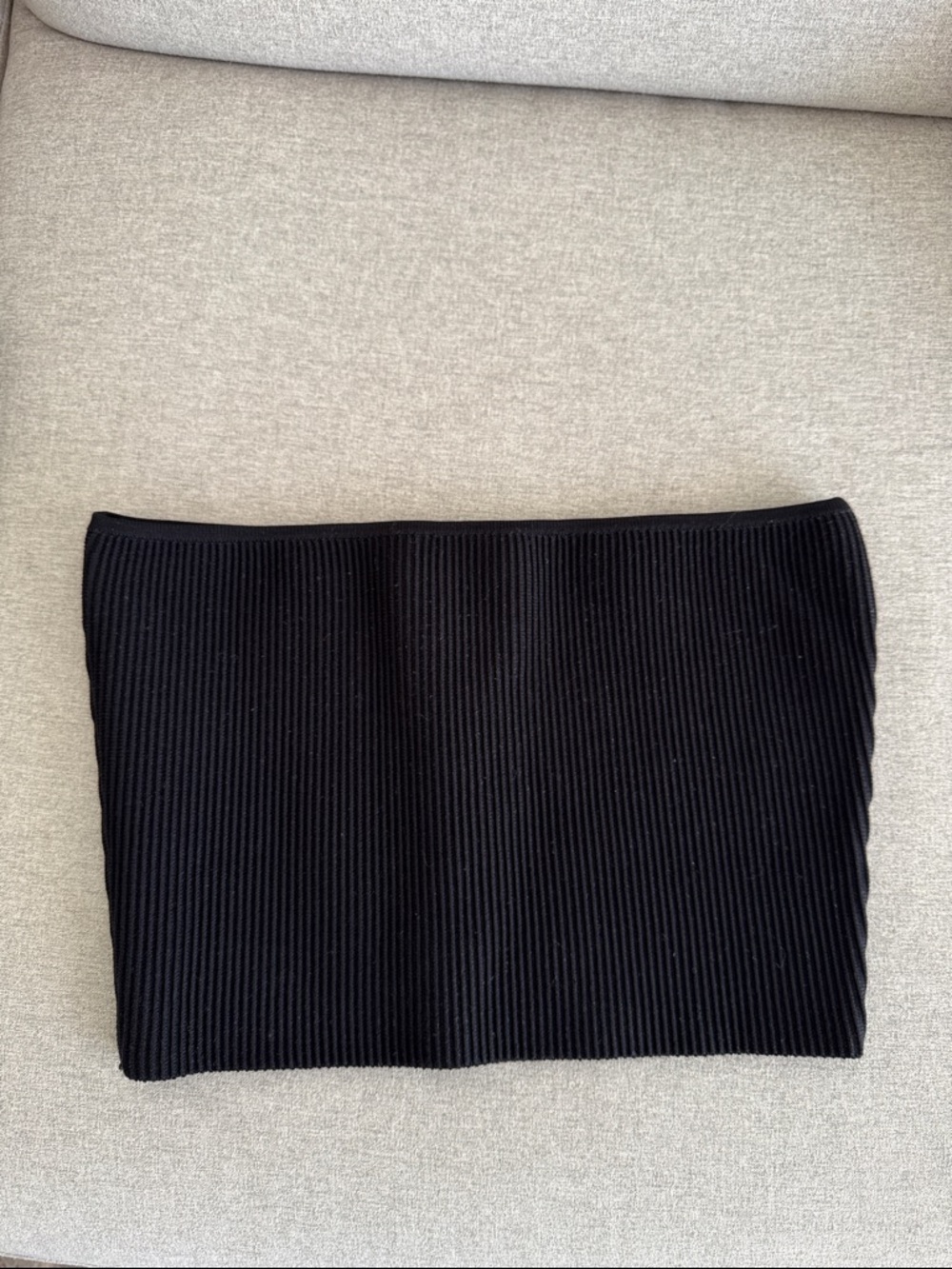 Aritzia Black Ribbed Knit Crop Tube Top